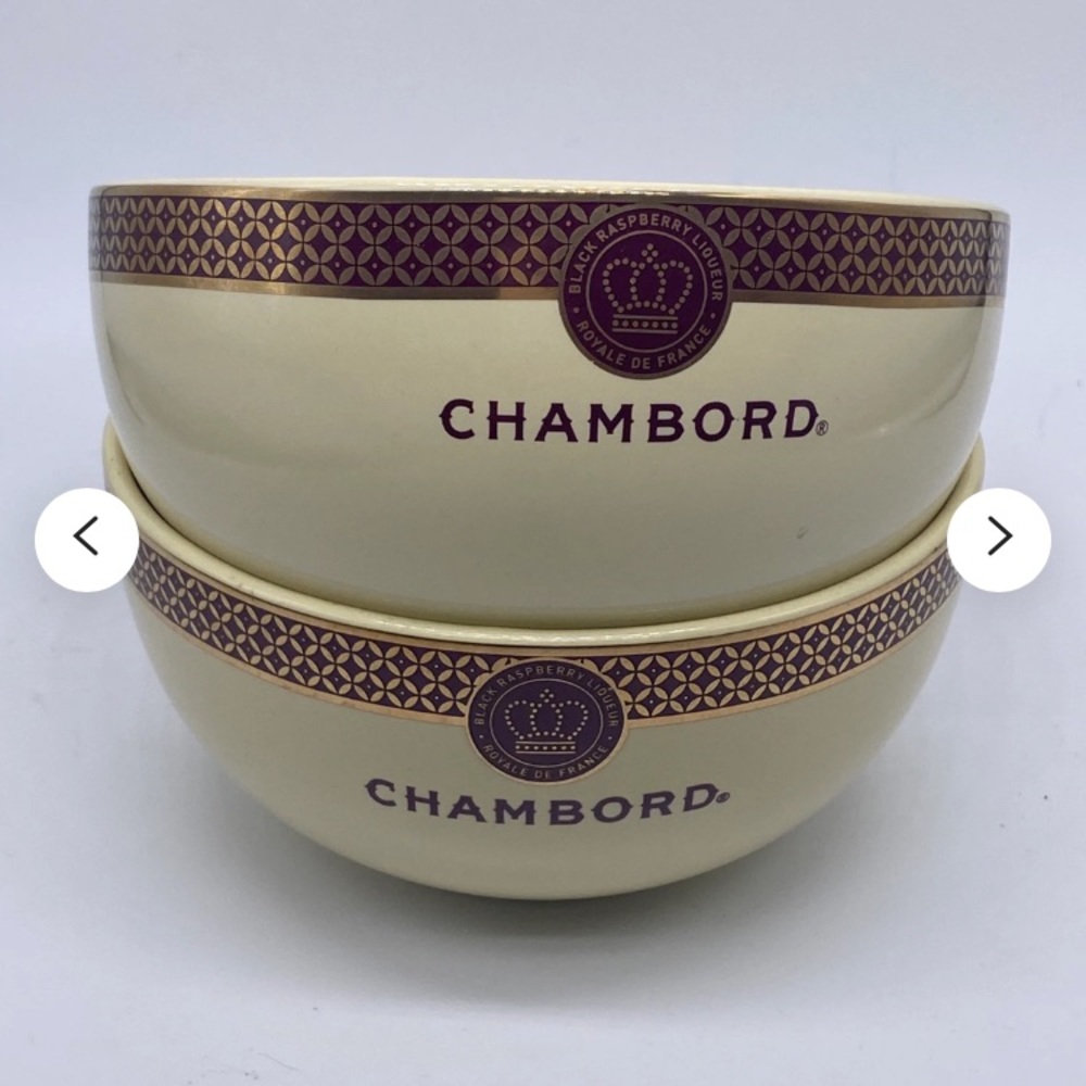 2 CHAMBORD BLACK RASPBERRY LIQUEUR FRANCE BOWLS